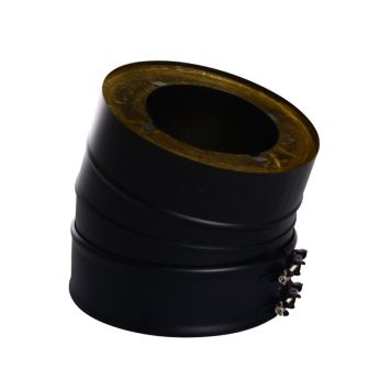 SKORSTENSBÖJ ADURO ISOLERAD Ø150MM SVART 15°