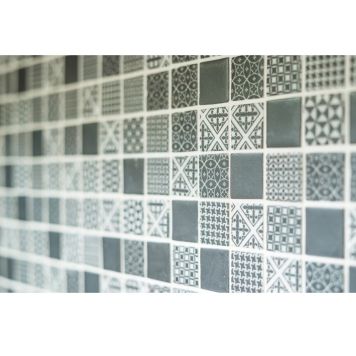 MOSAIK WELSCHEIT SQUARE PATCHWORK BLACK 31,5X31,5CM PRIS PER ARK