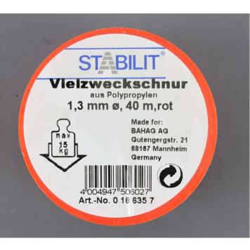 ALLROUNDSNÖRE STABILIT RÖD 1,3MM 40M