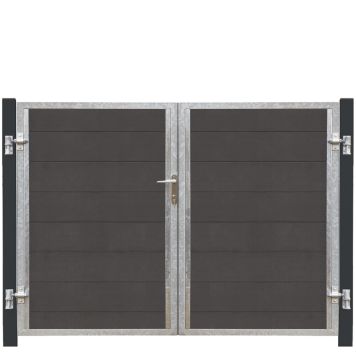 GRIND DUBBEL PLUS FUTURA KOMPOSIT VÄNSTER ANTRACIT 197X145CM