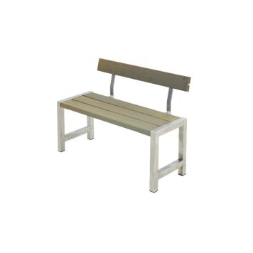 BÄNK PLUS MED RYGGSTÖD GRÅ 127X50X75 CM