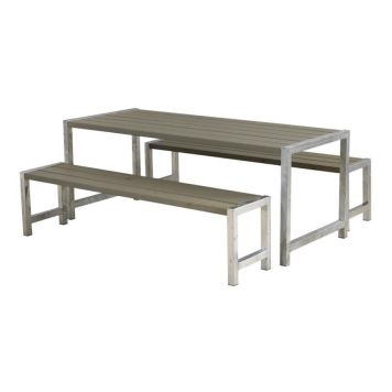 TRÄDGÅRDSMÖBEL PLUS BORD/BÄNKSET GRÅBRUN