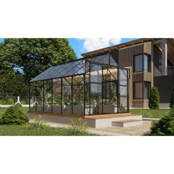 VÄXTHUS VITAVIA MARS 9900 MED SOCKEL ALU/GLAS SVART 9,9M²