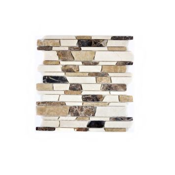 MOSAIK BRICK CASTANAO/BIANCONE 27,5X30CM PRIS PER ARK