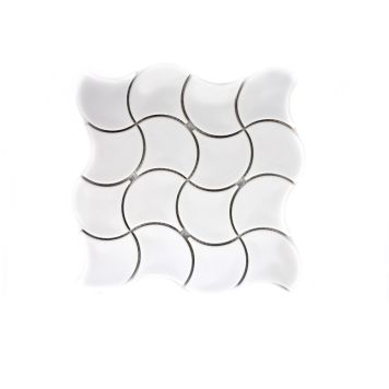 MOSAIK FAN WAVE WHITE 27,6X27,6CM PRIS PER ARK