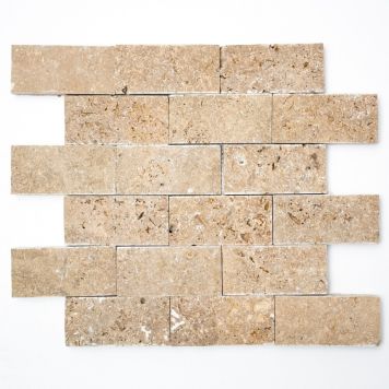 MOSAIK WELSCHEIT SPLITFACE TRAVERTINE NOCE 3D 30X30CM PRIS PER ARK