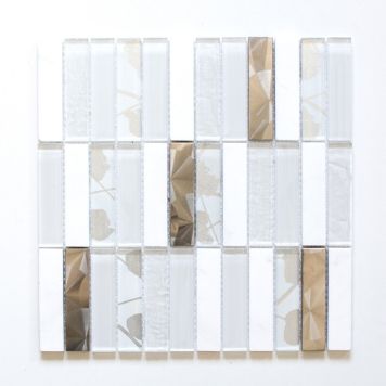MOSAIK WELSCHEIT RECTANGLE GLAS/STEN VIT 30X30CM PRIS PER ARK