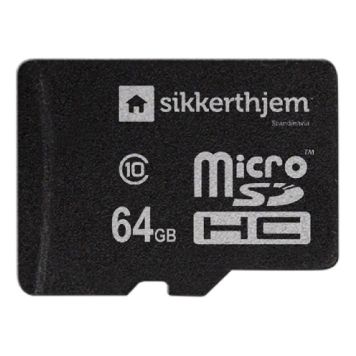 MINNESKORT SIKKERTHJEM MICROSD KORT 64GB