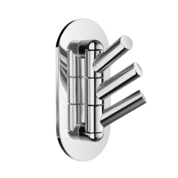 TRIPPELVÄGGKROK, SJÄLVHÄFT. KROM. ROSTFR