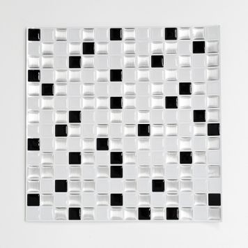 MOSAIK SJÄLVHÄFTANDE VINYL SQUARE SVART/VIT 0,26M²/KRT