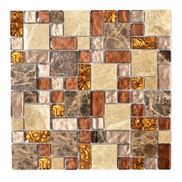 MOSAIK OPTIC MIX BEIGE/BROWN 30X30CM PRIS PER ARK