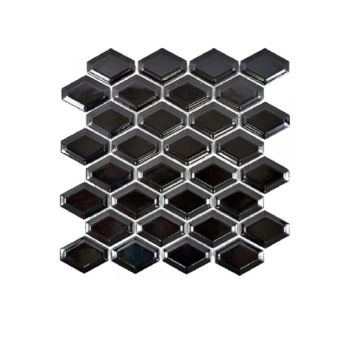 MOSAIK METRO DIAMOND SVART BLANK 6X4.8 CM