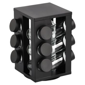 KRYDDSTÄLL ZELLER 12 BURKAR SVART