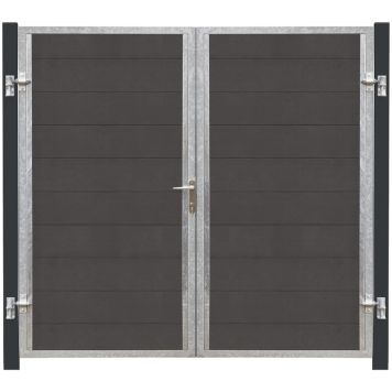 GRIND DUBBEL PLUS FUTURA KOMPOSIT VÄNSTER ANTRACIT 197X180CM