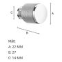 KNOPP BESLAGSBODEN BK451 22MM POLERAT KROM