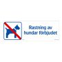 SKYLT RASTNING HUNDAR FÖRBJUDET 36-7523 420X148MM