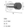 DÖRRSTOPP BESLAGSBODEN 75MM BORSTAT STÅL
