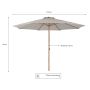 PARASOLL OUTFIT Ø350CM  SAND/TEAK                             