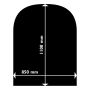GOLVPLÅT ADURO STÅL HALVRUND 850X1100MM