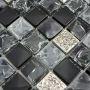 MOSAIK SQUARE MIX GREY/BLACK 30X30CM PRIS PER ARK