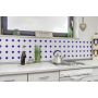 MOSAIK OCTAGON WHITE MATT BLUE GLOSSY PRIS PER ARK