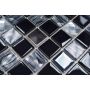 MOSAIK SJÄLVHÄFTANDE GLAS/METALL SVART 30X30CM PRIS PER ARK