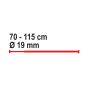 DUSCHDRAPERISTÅNG RIDDER 70-115 CM 19MM