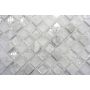 MOSAIK SQUARE CRYSTAL/STONE MIX VIT 1,5X1,5CM PRIS PER ARK