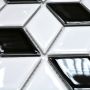 MOSAIK 3D CUBE SVART/VIT BLANK 4,8X4,8CM PRIS PER ARK