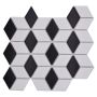 MOSAIK WELSCHEIT DIAMOND WHITE/BLACK MATT 26,6X30,5CM PRIS PER ARK