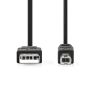 USB-KABEL NEDIS USB 2.0 2M SVART