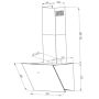 KÖKSFLÄKT RESPEKTA CH 88060 WA+ GLAS/VIT 60 CM