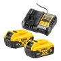 BATTERIKIT DEWALT DCB1104P2-QW 18V 2X5.0AH