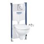 VÄGGHÄNGD TOALETT GROHE RIMLESS 5IN1 SOLIDO + WC-SKÅL BAU