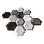 MOSAIK 3D HEXAGON GLAS GRÅ 22,5X26,5X0,8CM PRIS PER ARK