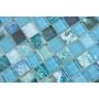 MOSAIK SQUARE CRYSTAL OCEAN SPLASH BLÅ PRIS PER ARK