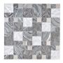 MOSAIK ROMAN GLAS/STEN MIX GRÅ/SVART 30X30X0,8CM PRIS PER ARK