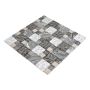 MOSAIK ROMAN GLAS/STEN MIX GRÅ/SVART 30X30X0,8CM PRIS PER ARK