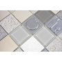 MOSAIK STAMP GLAS/STEN/STÅL MIX GRÅ 30X30X0,8CM PRIS PER ARK