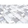 MOSAIK SPLASH GLAS VIT/GRÅ 29,8X29,8X0,8CM PRIS PER ARK