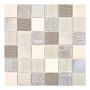 MOSAIK STAMP GLAS/STEN/STÅL MIX BEIGE 30X30X0,8CM PRIS PER ARK