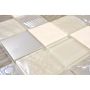MOSAIK STAMP GLAS/STEN/STÅL MIX BEIGE 30X30X0,8CM PRIS PER ARK