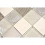 MOSAIK STAMP GLAS/STEN/STÅL MIX BEIGE 30X30X0,8CM PRIS PER ARK
