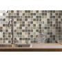 MOSAIK STAMP GLAS/STEN/STÅL MIX BEIGE 30X30X0,8CM PRIS PER ARK