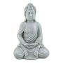 TRÄDGÅRDSFIGUR BUDDHA SITTANDES 30CM GRÅ 