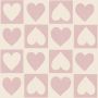 TAPET CHECKERÖD HEARTS LILAC