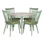 MATGRUPP SUNFUN SKANÖR BORD + 4 PINNSTOLAR GRÖN