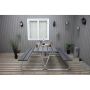 TRÄDGÅRDSMÖBEL BALTIC GARDEN STABIL METAL BORD/BÄNKSET GRÅ