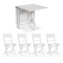 CAFÉSET HILLERSTORP ÅRE SLAGBORD+4 KLAPPSTOLAR VIT  