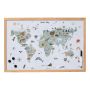 MAGNETTAVLA ZELLER VÄRLDSKARTA METALL/FURU 60X40CM 